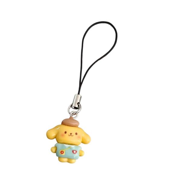 Hello Kitty Sanrio Pompompurin Mini Phone Charm - Picture 1 of 2
